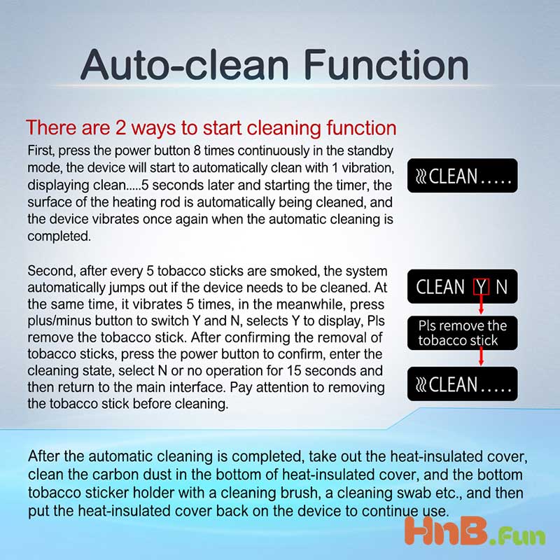 HiTaste P8 How to start Auto-Cleaning